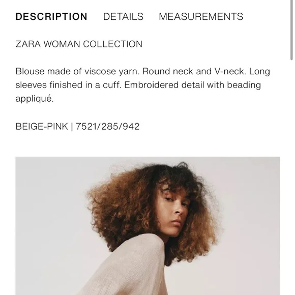 Zara NWT beaded sash blouse 6521/285 - Picture 9 of 12